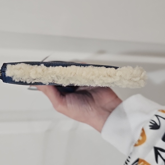 Coach Blue Wristlet with Shearling Trim - Picture 6 of 13